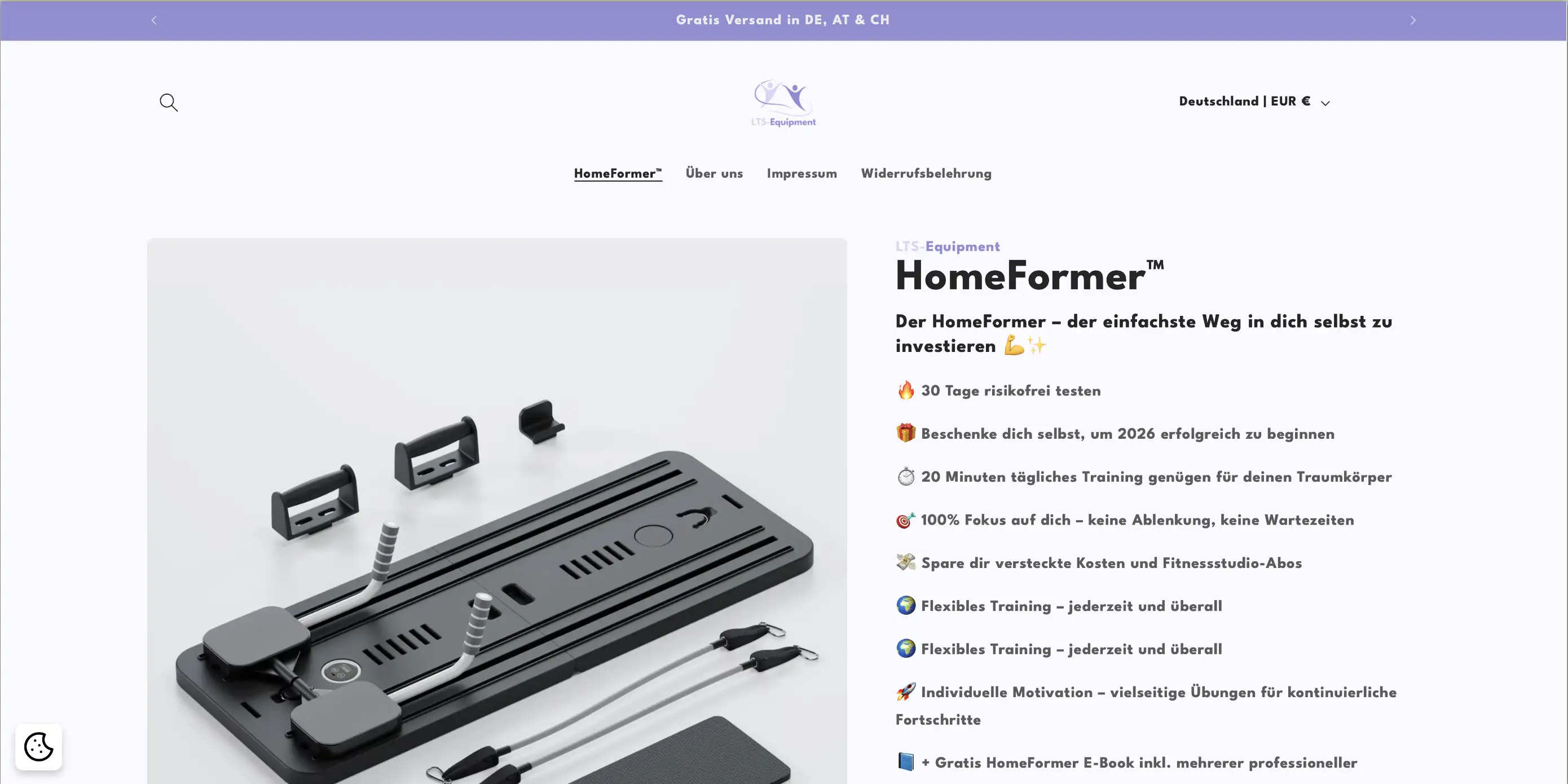 LTS-Equipment Produktseite Desktop – Ausgangslage vor dem Redesign