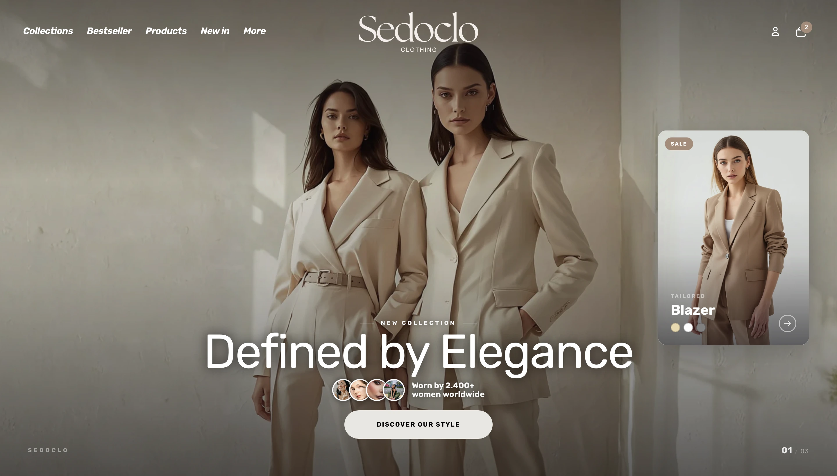 Beispiel Shopify Desktop Design – Sedoclo Fashion Store